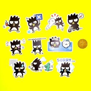 3/$20 Brand New 10x Sanrio Badtz Maru Waterproof Stickers #2